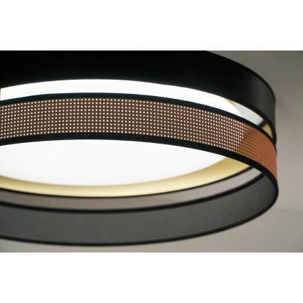 Duolla - LED Плафониера ROLLER DUO SHINY LED/24W/230V Ø 45 см черен/меден