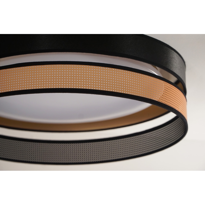 Duolla - LED Плафониера ROLLER DUO SHINY LED/24W/230V Ø 45 см черен/меден