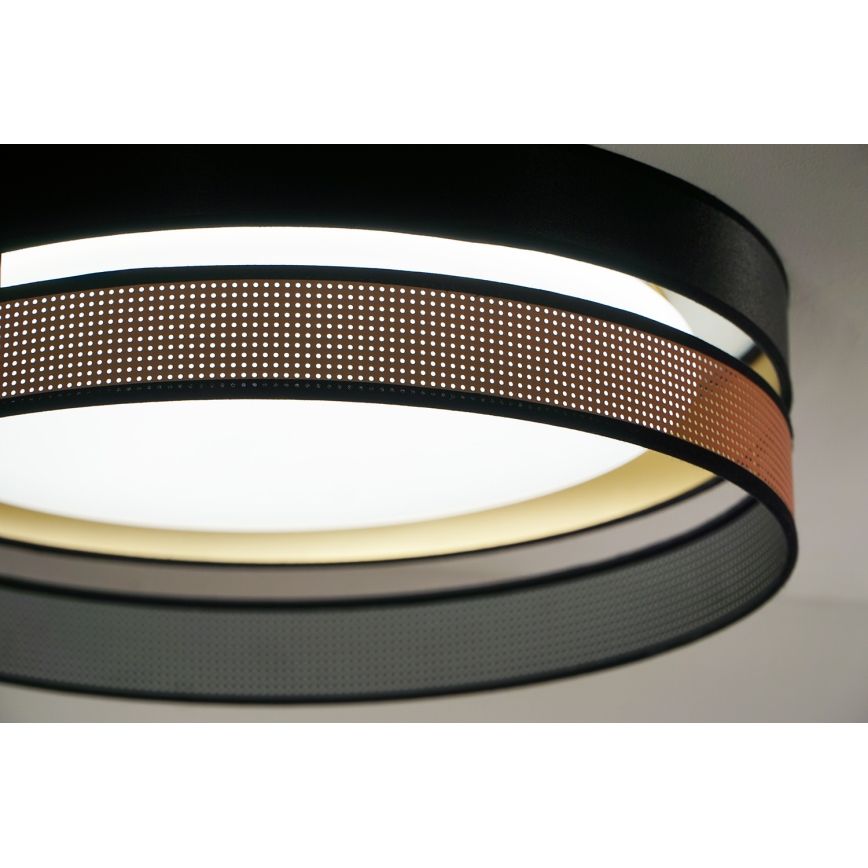 Duolla - LED Плафониера ROLLER DUO SHINY LED/24W/230V Ø 45 см черен/меден