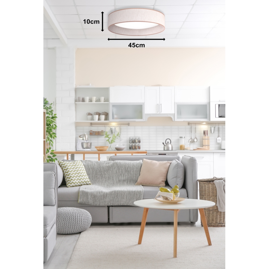 Duolla - LED Плафониера ROLLER LED/24W/230V Ø 45 см бежов