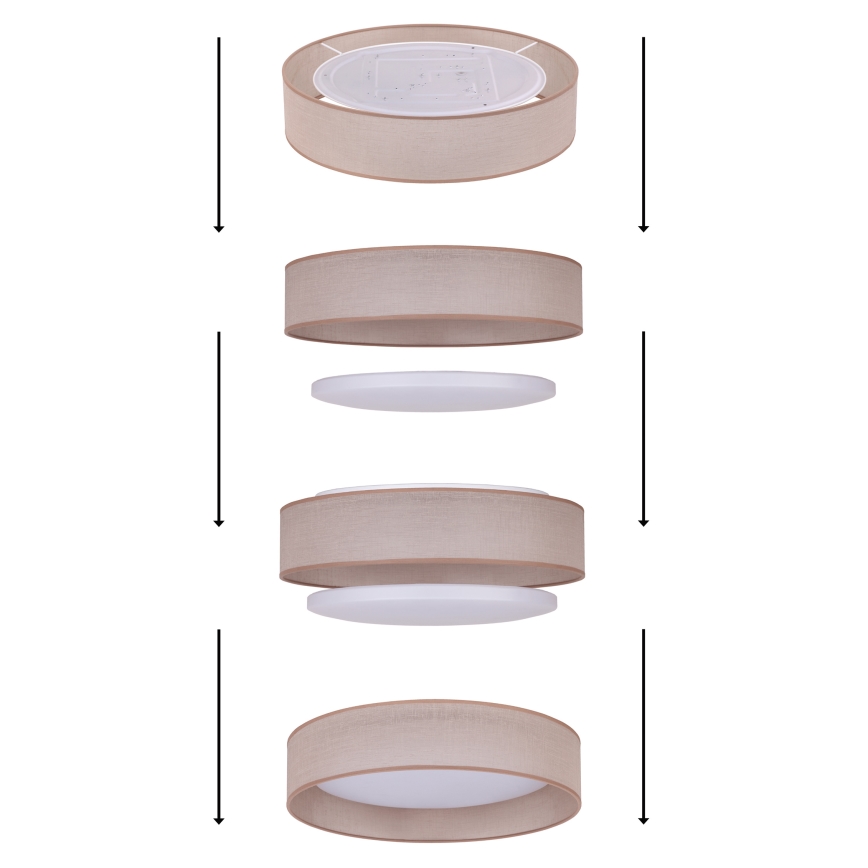 Duolla - LED Плафониера ROLLER LED/24W/230V Ø 45 см бежов