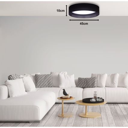 Duolla - LED Плафониера ROLLER LED/24W/230V Ø 45 см черен