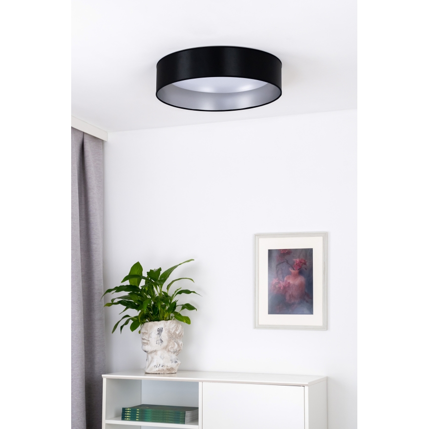 Duolla - LED Плафониера ROLLER LED/24W/230V Ø 45 см черен/сребрист