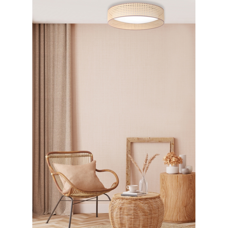 Duolla - LED Плафониера ROLLER LED/24W/230V Ø 45 см ратан