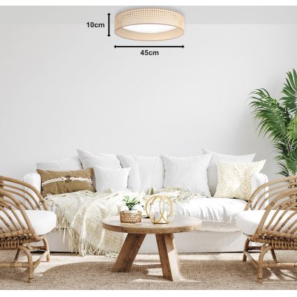 Duolla - LED Плафониера ROLLER LED/24W/230V Ø 45 см ратан