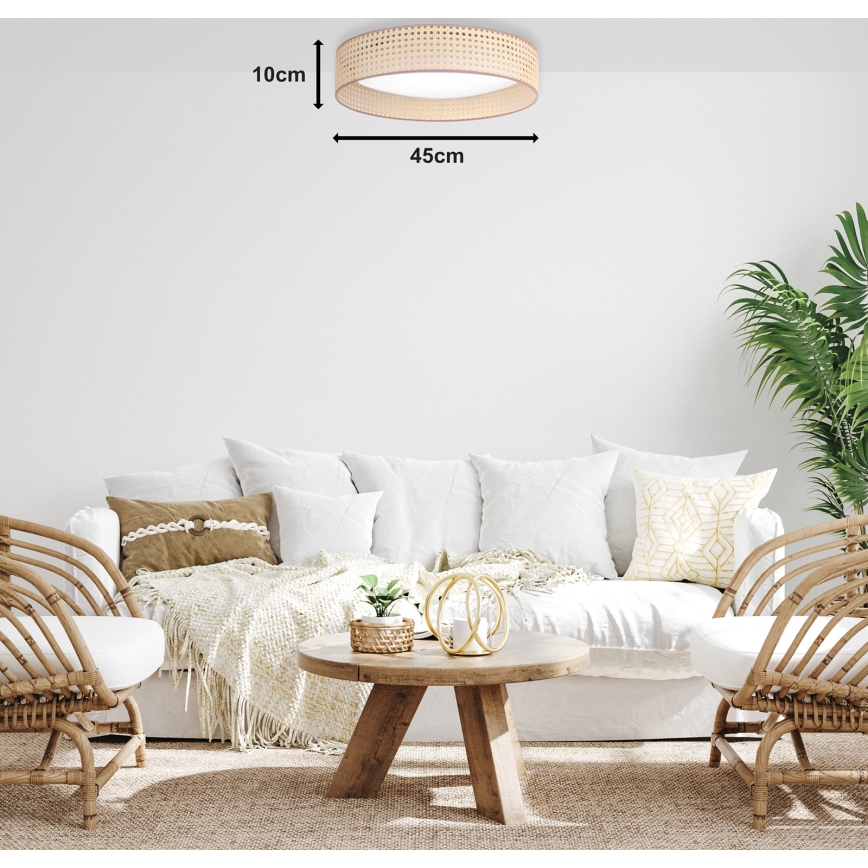 Duolla - LED Плафониера ROLLER LED/24W/230V Ø 45 см ратан
