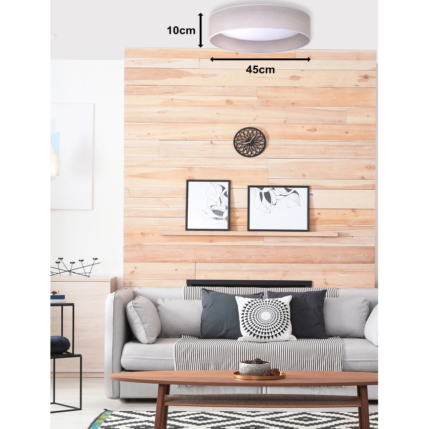 Duolla - LED Плафониера ROLLER LED/24W/230V Ø 45 см светлосив