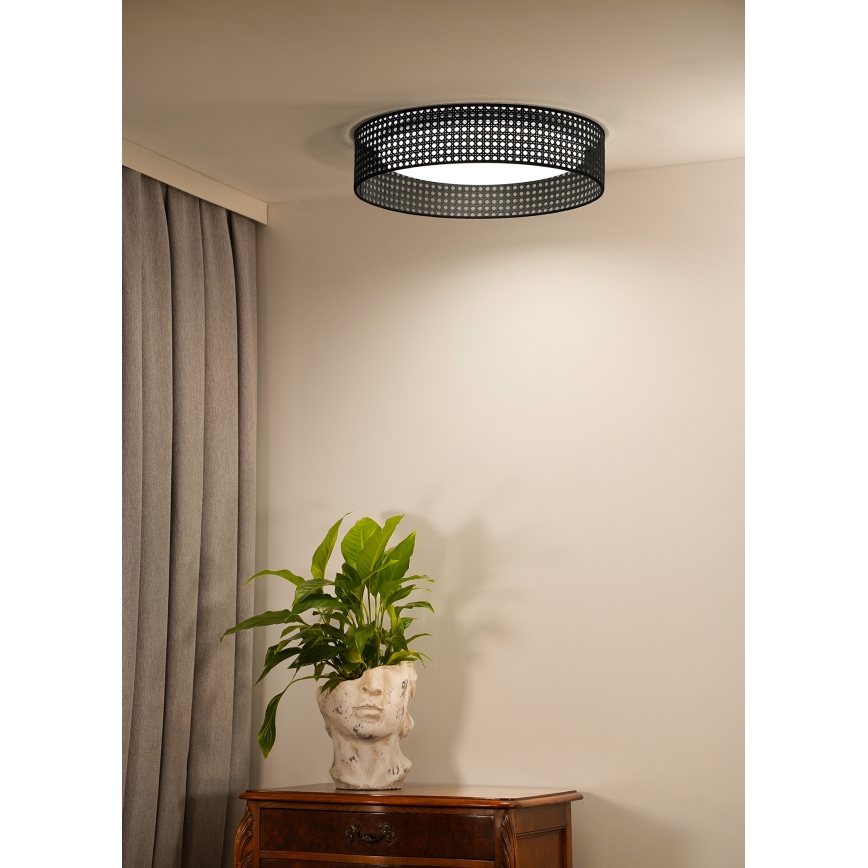 Duolla - LED Плафониера ROLLER RATTAN LED/24W/230V Ø 45 см черен