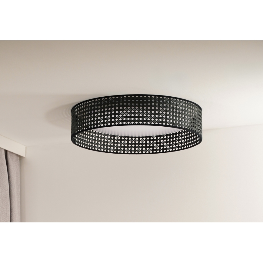 Duolla - LED Плафониера ROLLER RATTAN LED/24W/230V Ø 45 см черен