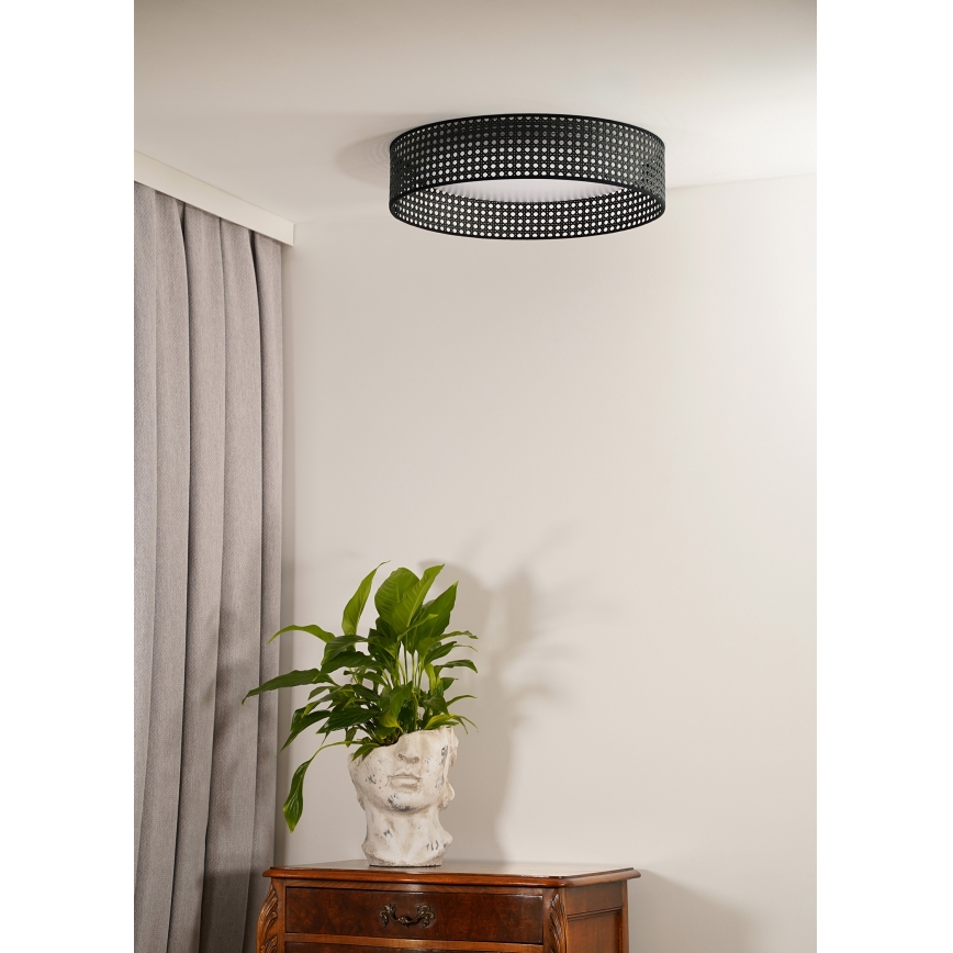 Duolla - LED Плафониера ROLLER RATTAN LED/24W/230V Ø 45 см черен