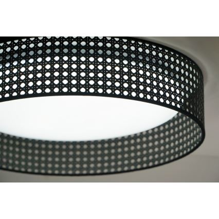 Duolla - LED Плафониера ROLLER RATTAN LED/24W/230V Ø 45 см черен