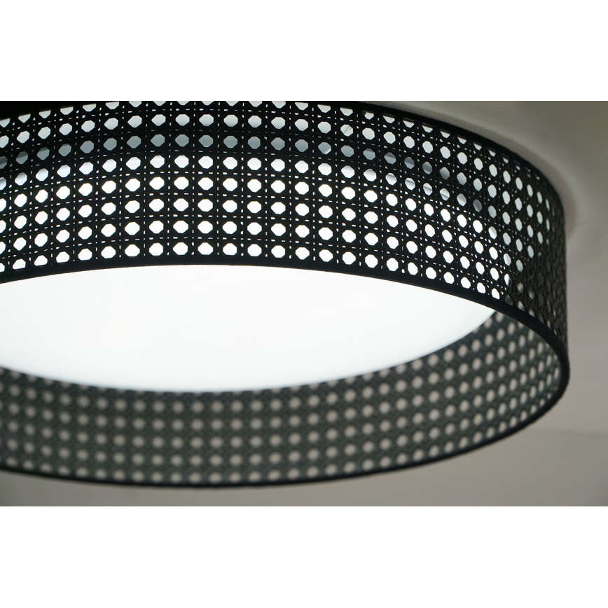 Duolla - LED Плафониера ROLLER RATTAN LED/24W/230V Ø 45 см черен