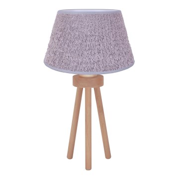 Duolla - Настолна лампа BOUCLE 1xE27/15W/230V Ø 28 см сив/дърво