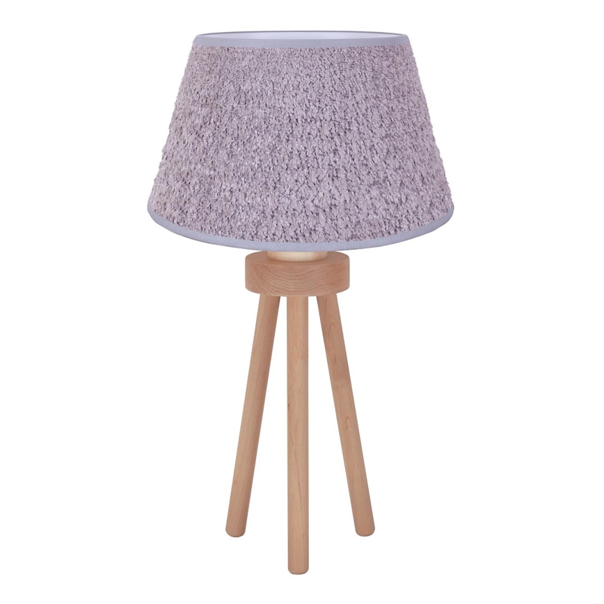 Duolla - Настолна лампа BOUCLE 1xE27/15W/230V Ø 28 см сив/дърво