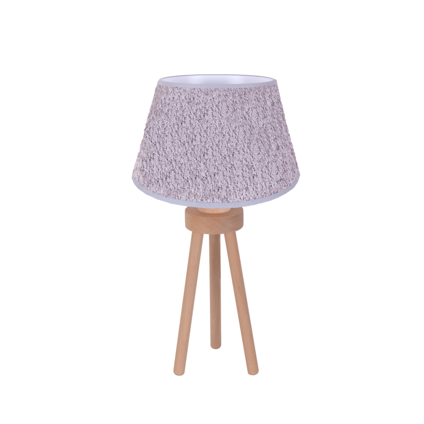 Duolla - Настолна лампа BOUCLE 1xE27/15W/230V Ø 28 см сив/дърво
