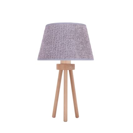 Duolla - Настолна лампа BOUCLE 1xE27/15W/230V Ø 28 см сив/дърво