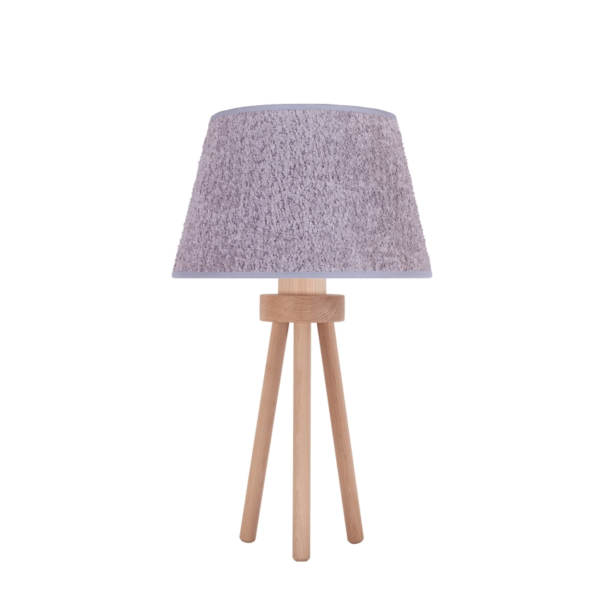 Duolla - Настолна лампа BOUCLE 1xE27/15W/230V Ø 28 см сив/дърво