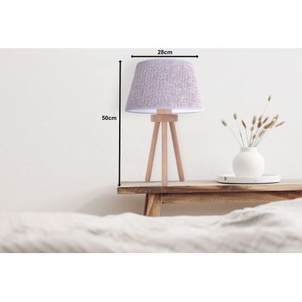 Duolla - Настолна лампа BOUCLE 1xE27/15W/230V Ø 28 см сив/дърво