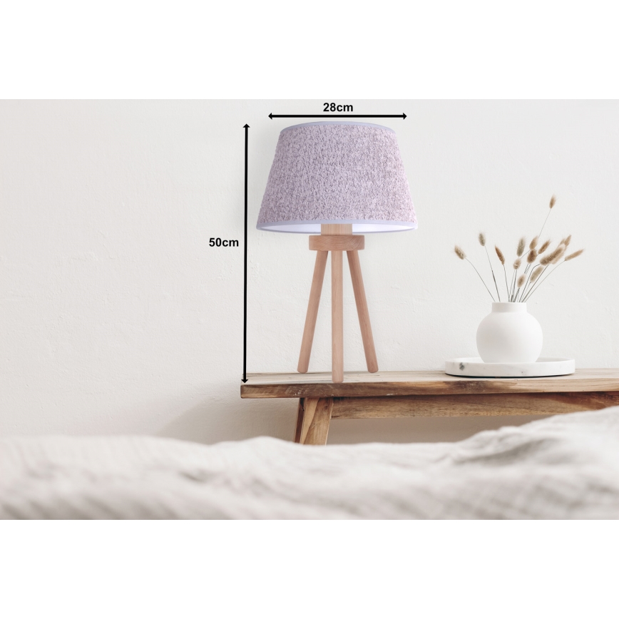 Duolla - Настолна лампа BOUCLE 1xE27/15W/230V Ø 28 см сив/дърво