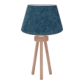 Duolla - Настолна лампа BOUCLE 1xE27/15W/230V Ø 28 см тюркоаз/дърво