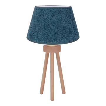 Duolla - Настолна лампа BOUCLE 1xE27/15W/230V Ø 28 см тюркоаз/дърво