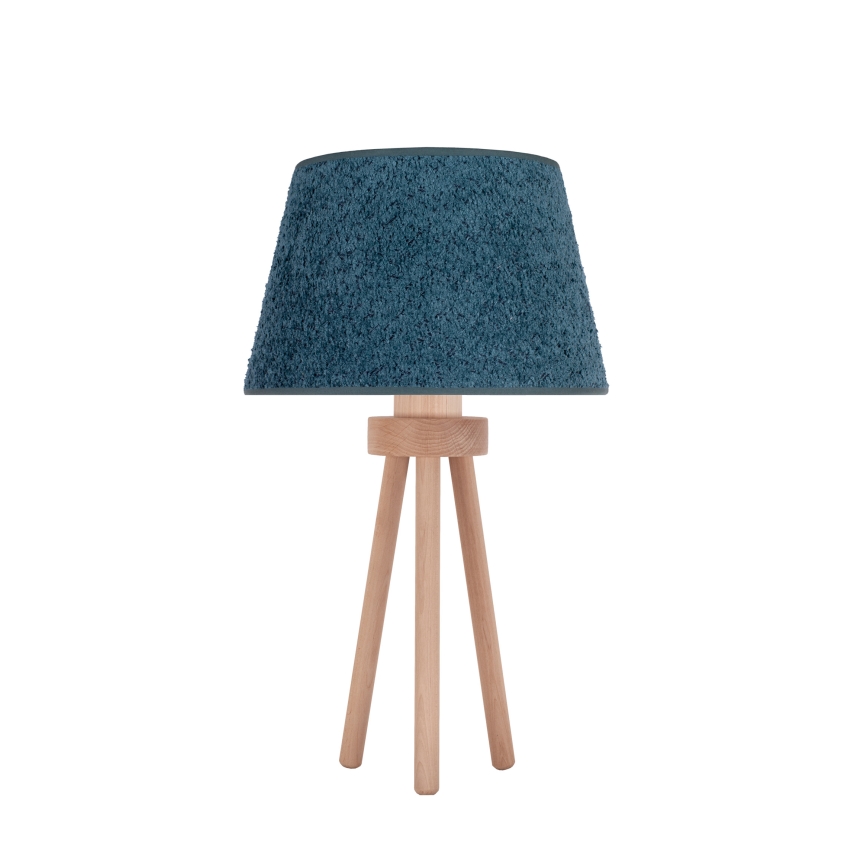 Duolla - Настолна лампа BOUCLE 1xE27/15W/230V Ø 28 см тюркоаз/дърво