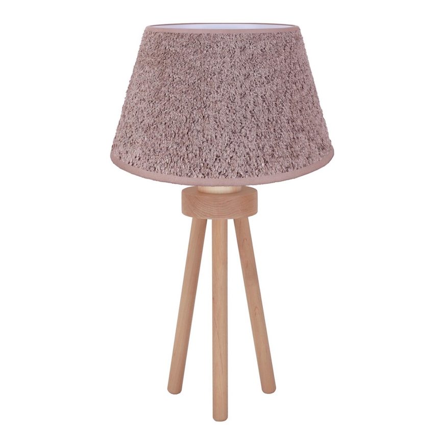 Duolla - Настолна лампа BOUCLE 1xE27/15W/230V Ø 28 см кафяв/дърво
