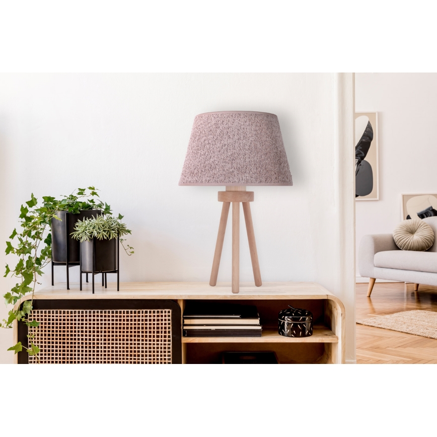 Duolla - Настолна лампа BOUCLE 1xE27/15W/230V Ø 28 см кафяв/дърво