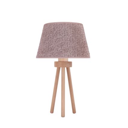 Duolla - Настолна лампа BOUCLE 1xE27/15W/230V Ø 28 см кафяв/дърво