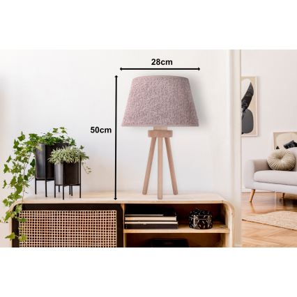 Duolla - Настолна лампа BOUCLE 1xE27/15W/230V Ø 28 см кафяв/дърво
