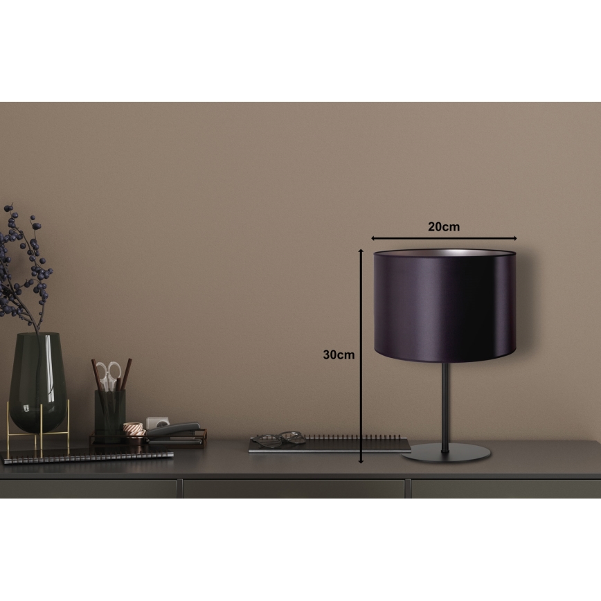 Duolla - Настолна лампа CANNES 1xE14/15W/230V Ø 20 см  черен/сребрист