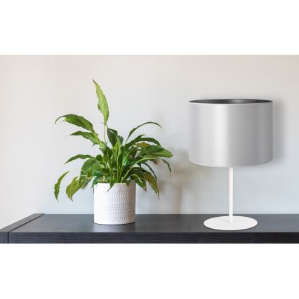 Duolla - Настолна лампа CANNES 1xE14/15W/230V Ø 20 см сребрист/бял