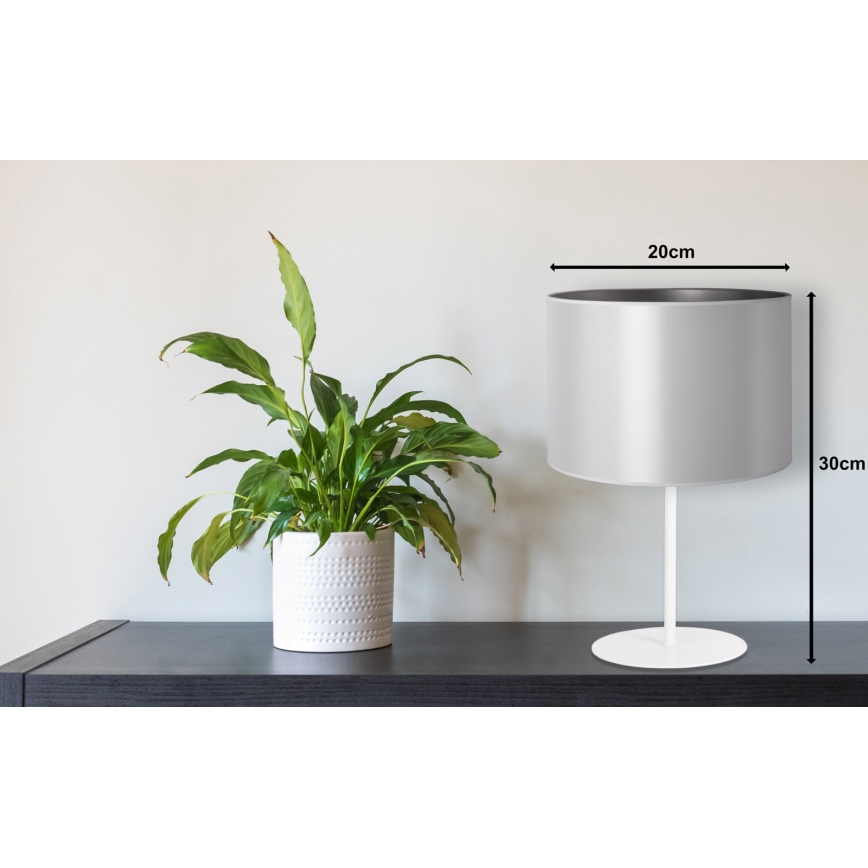 Duolla - Настолна лампа CANNES 1xE14/15W/230V Ø 20 см сребрист/бял