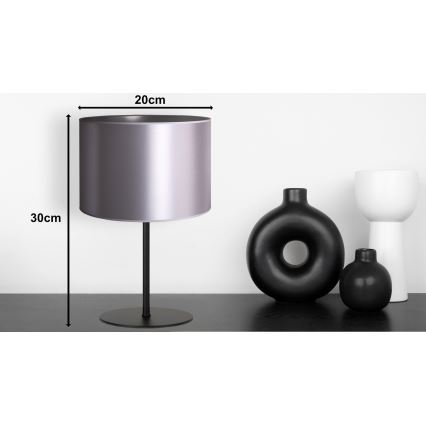 Duolla - Настолна лампа CANNES 1xE14/15W/230V Ø 20 см сребрист/черен