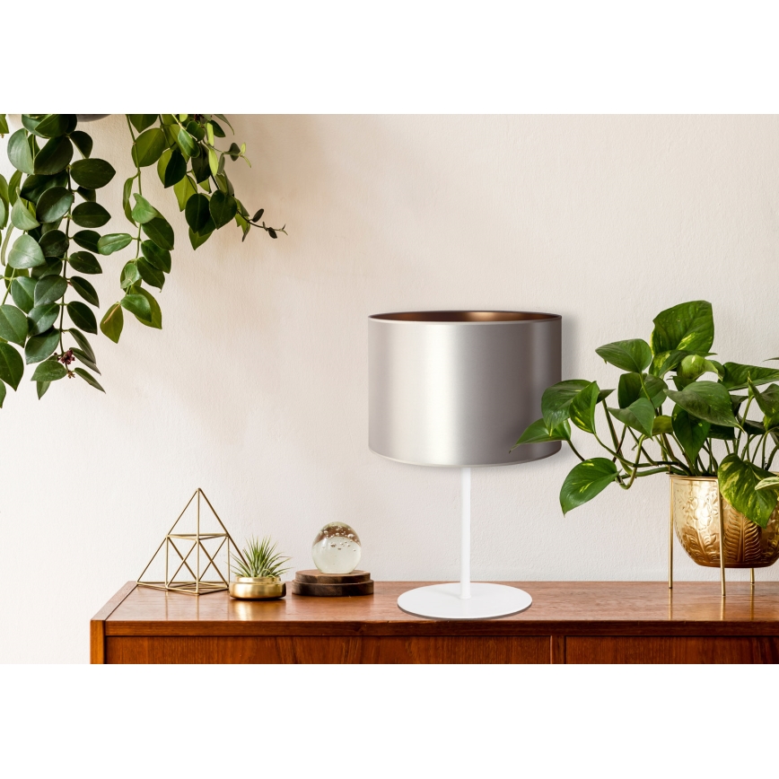 Duolla - Настолна лампа CANNES 1xE14/15W/230V Ø 20 см сребрист/меден/бял