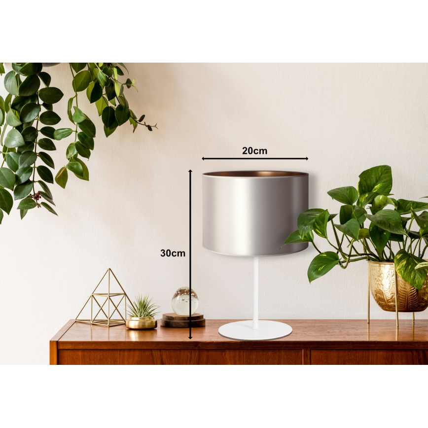 Duolla - Настолна лампа CANNES 1xE14/15W/230V Ø 20 см сребрист/меден/бял