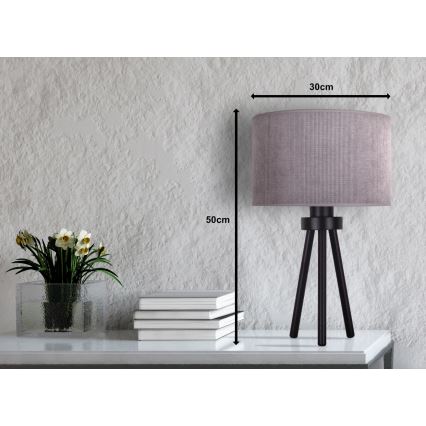 Duolla - Настолна лампа LYON 1xE27/15W/230V Ø 30 см сив