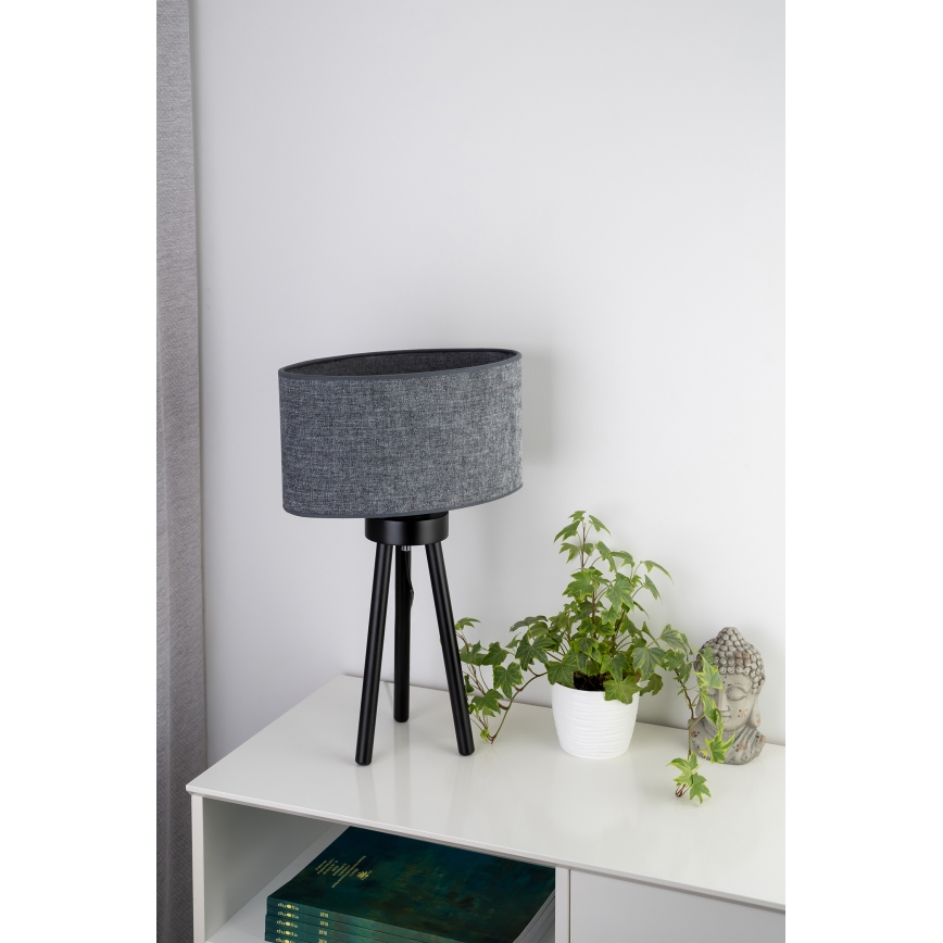 Duolla - Настолна лампа OVAL 1xE27/15W/230V Ø 30 см сив