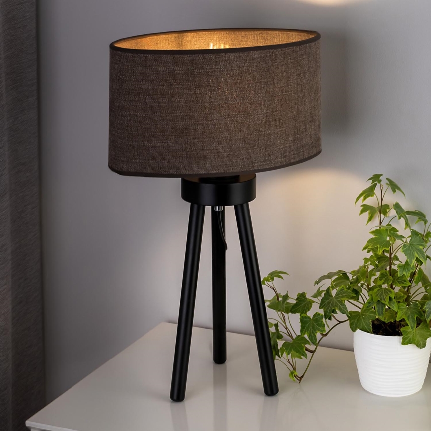 Duolla - Настолна лампа OVAL 1xE27/15W/230V Ø 30 см кафяв