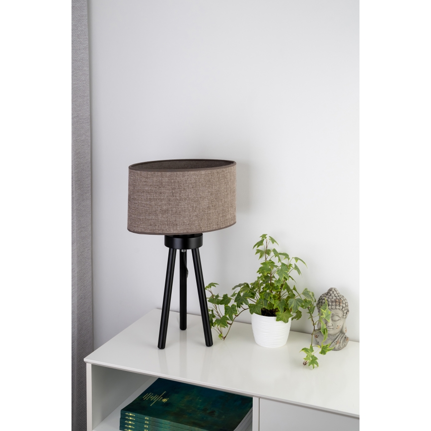 Duolla - Настолна лампа OVAL 1xE27/15W/230V Ø 30 см кафяв