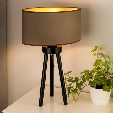 Duolla - Настолна лампа OVAL VEGAN 1xE27/15W/230V Ø 30 см бежов
