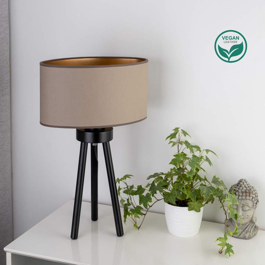 Duolla - Настолна лампа OVAL VEGAN 1xE27/15W/230V Ø 30 см бежов