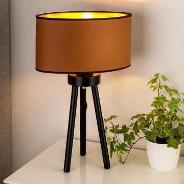 Duolla - Настолна лампа OVAL VEGAN 1xE27/15W/230V Ø 30 см кафяв