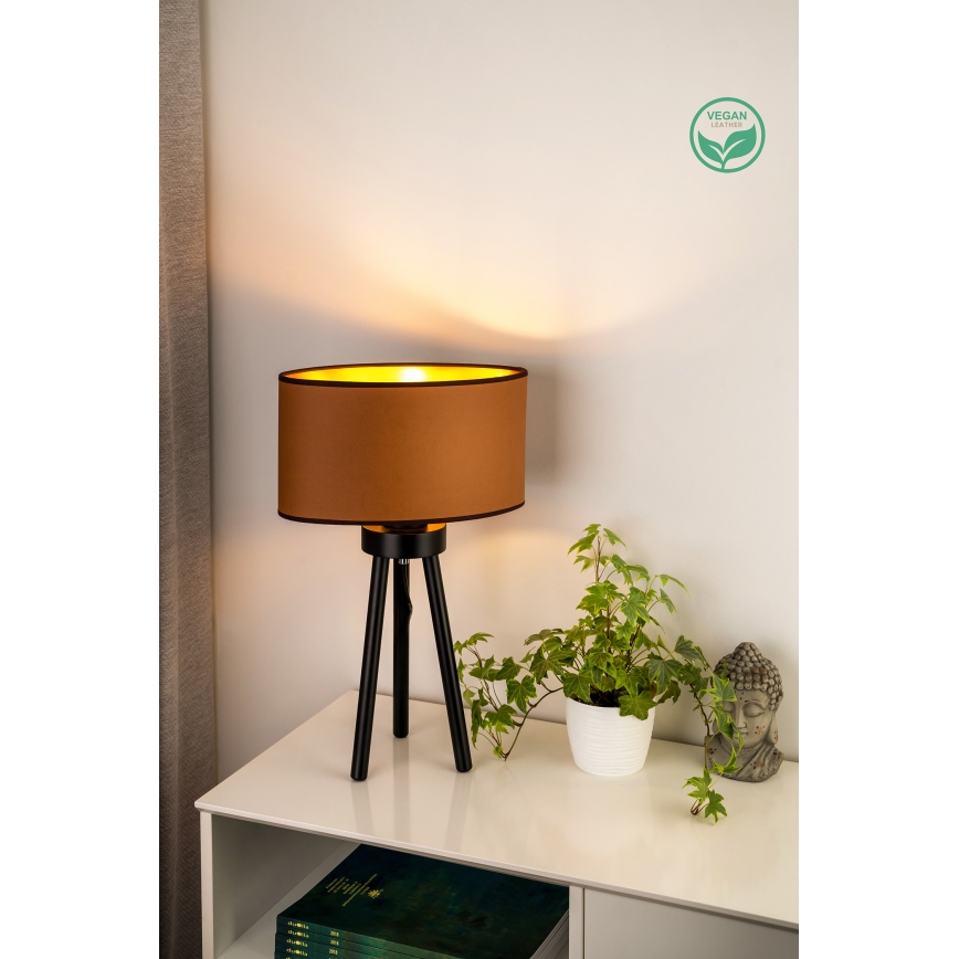 Duolla - Настолна лампа OVAL VEGAN 1xE27/15W/230V Ø 30 см кафяв