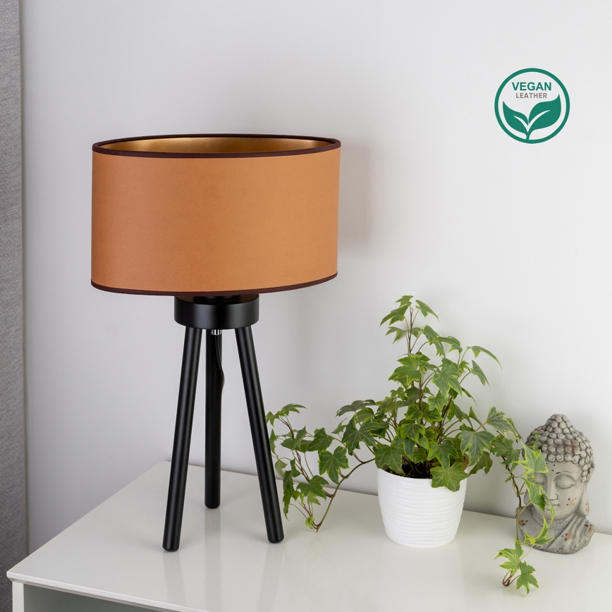 Duolla - Настолна лампа OVAL VEGAN 1xE27/15W/230V Ø 30 см кафяв