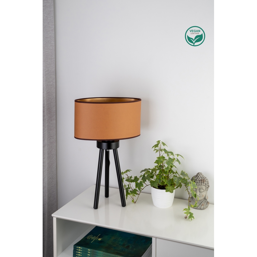 Duolla - Настолна лампа OVAL VEGAN 1xE27/15W/230V Ø 30 см кафяв
