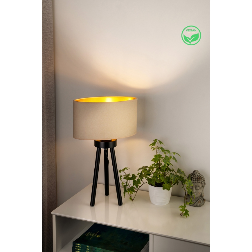 Duolla - Настолна лампа OVAL VEGAN 1xE27/15W/230V Ø 30 см кремав