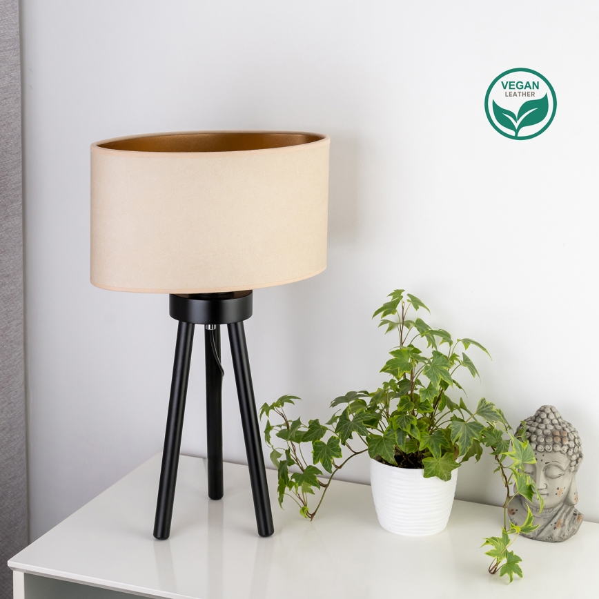Duolla - Настолна лампа OVAL VEGAN 1xE27/15W/230V Ø 30 см кремав
