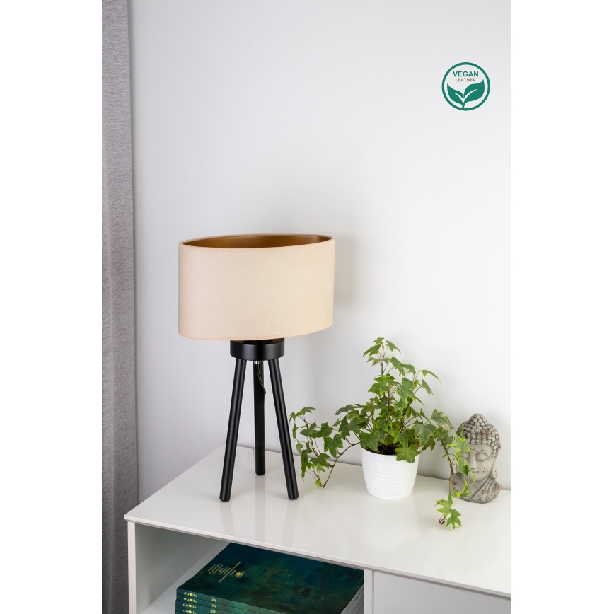 Duolla - Настолна лампа OVAL VEGAN 1xE27/15W/230V Ø 30 см кремав