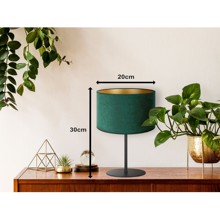Duolla - Настолна лампа ROLLER 1xE14/15W/230V Ø 20 см тъмнозелен/златист